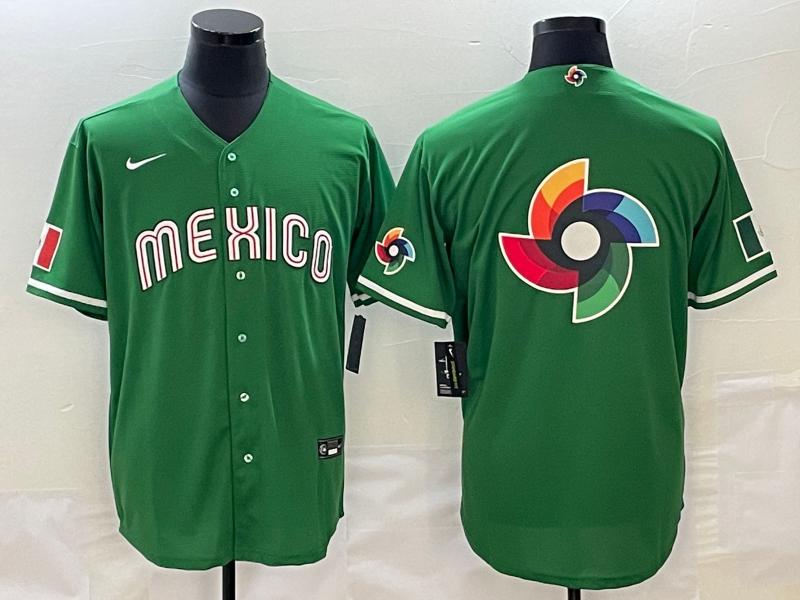 Men 2025 MLB world cup Mexico green Nike jersey 008